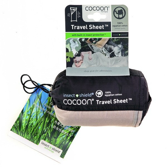 Prześcieradło podróżne Insect Shield – egipska bawełna - Cocoon Travelsheet - Sand