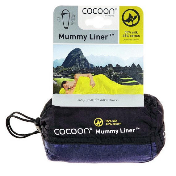 Wkładka do śpiwora - jedwab 55% egipska bawełna 45% - Cocoon MummyLiner - Monk's Red