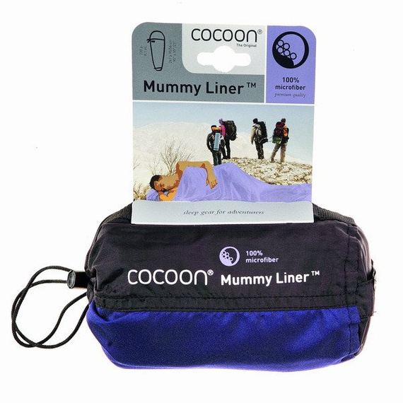 Wkładka do śpiwora - mikrofibra - Cocoon MummyLiner - Cranberry